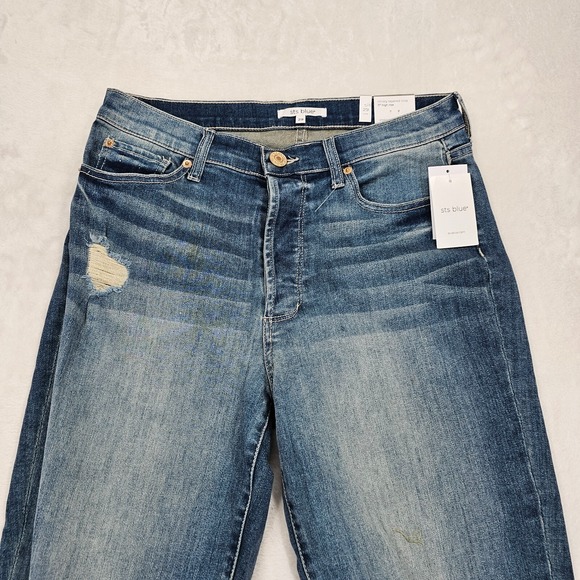 STS Blue Jean Womens 29 Blue Christy Tapered Crop High Rise Distressed EC3118JA1 - Picture 2 of 16